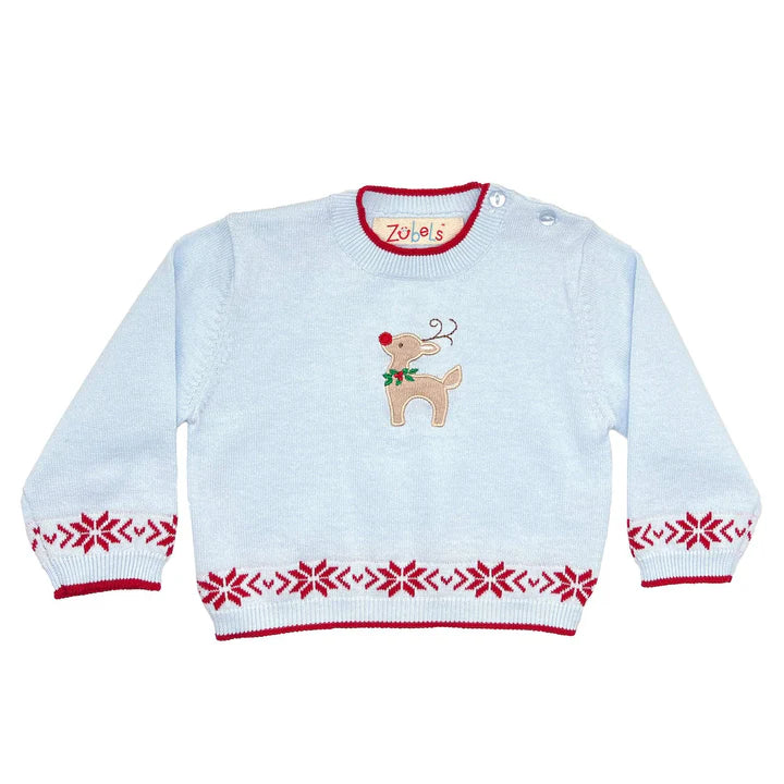 Blue Reindeer Sweater