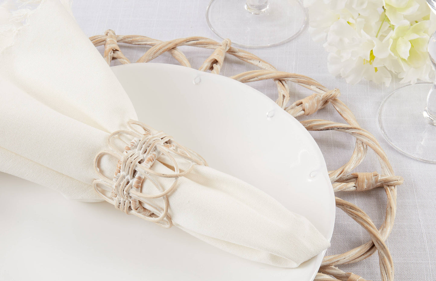 Twisted Rattan Napkin Ring s/4