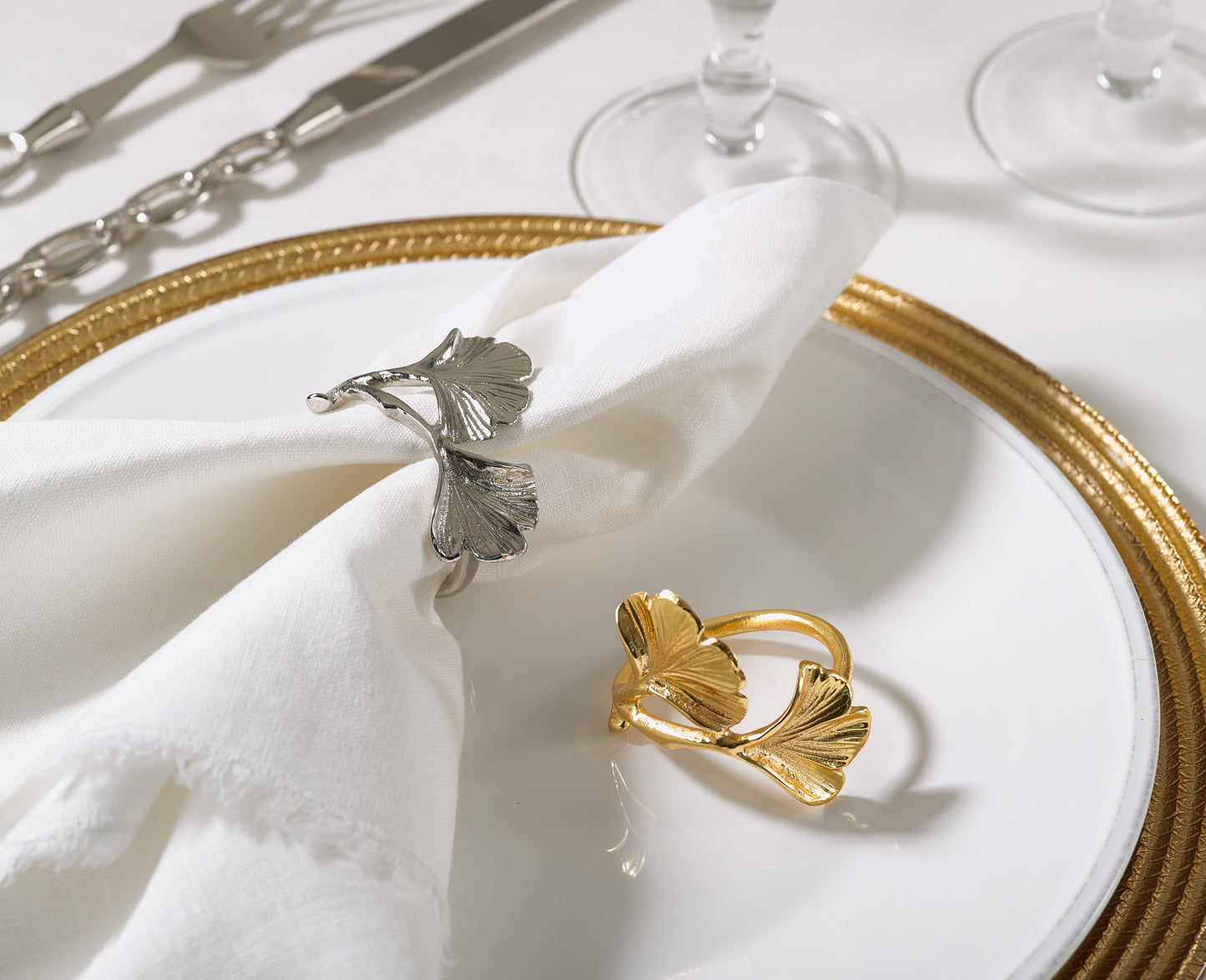 Gingko Napkin Ring s/o 4