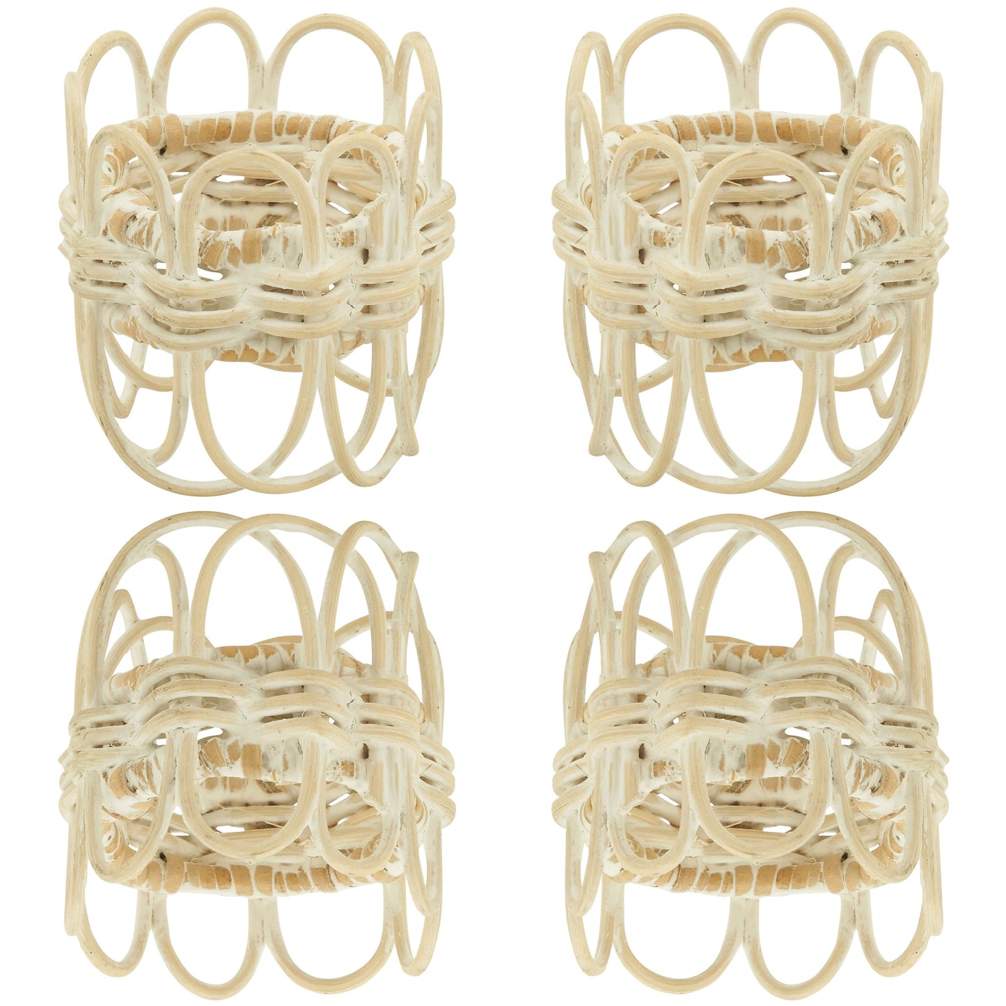 Twisted Rattan Napkin Ring s/4