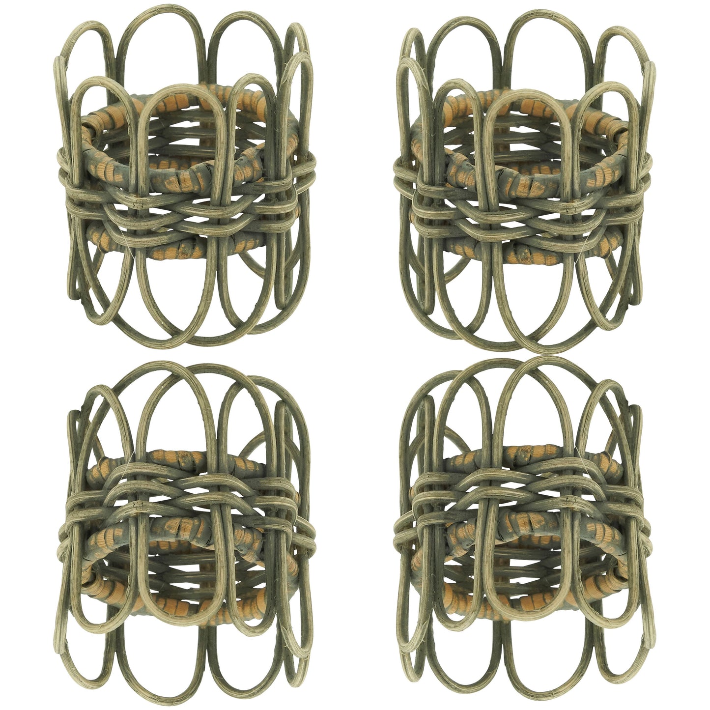 Twisted Rattan Napkin Ring s/4